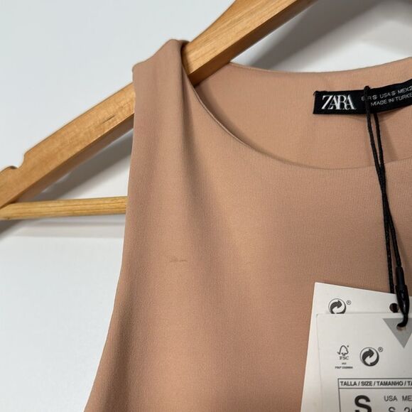 NWT Zara Tan Halterneck Bodysuit Size Small - Picture 6 of 10